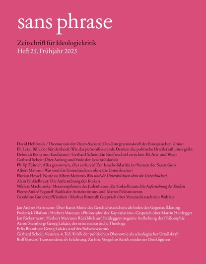 sans phrase, Gerhard Scheit ; Niklaas Machunsky ; Philip Zahner ; David Hellbrück - Paperback - 9783862599257