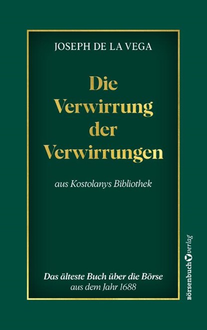Die Verwirrung der Verwirrungen, Joseph de la Vega - Paperback - 9783864709241