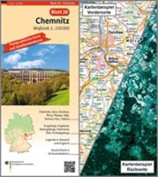 Chemnitz Umgebungskarte mit Satellitenbild 1:250.000
