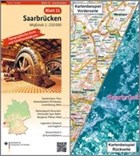 Saarbrücken Umgebungskarte mit Satellitenbild 1:250.000 | auteur onbekend | 