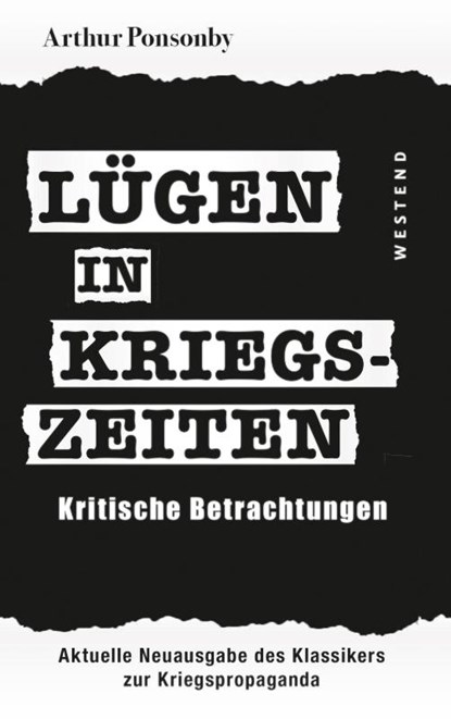 Lügen in Kriegszeiten, Arthur Ponsonby - Paperback - 9783864893872