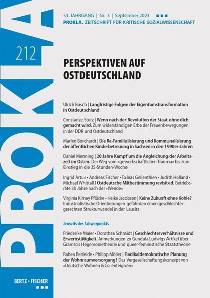 Perspektiven auf Ostdeutschland, Prokla 212 - Paperback - 9783865059123