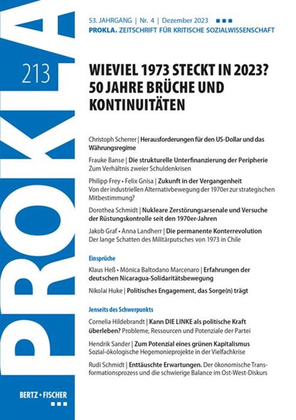 Wieviel 1973 steckt in 2023? 50 Jahre Brüche und Kontinuitäten, Prokla 213 - Paperback - 9783865059130