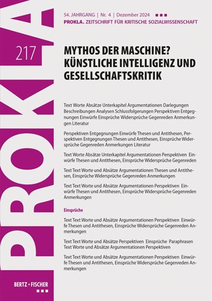 Mythos der Maschine? Künstliche Intelligenz und Gesellschaftskritik, Prokla 217 - Paperback - 9783865059178
