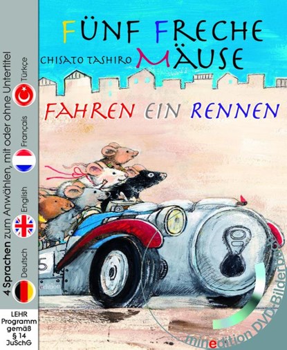 Fünf freche Mäuse fahren ein Rennen (Buch mit DVD), Chisato Tashiro - Gebonden - 9783865665140
