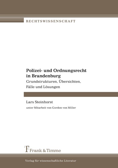 Polizei- und Ordnungsrecht in Brandenburg, Lars Steinhorst - Paperback - 9783865962133