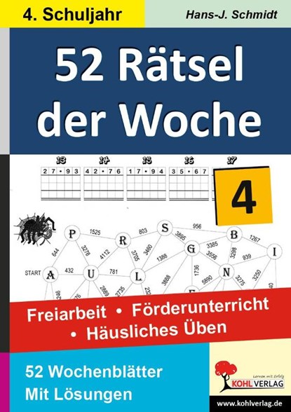 52 Rätsel der Woche / 4. Schuljahr, Hans-J. Schmidt - Paperback Adobe PDF - 9783866326200