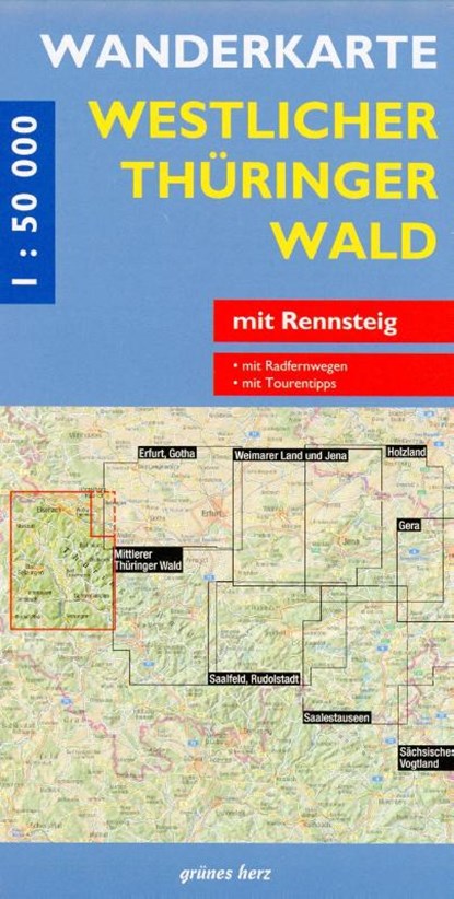 Wanderkarte Westlicher Thüringer Wald 1 : 50 000, niet bekend - Gebonden - 9783866360396