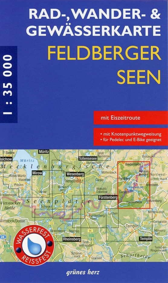 Feldberger Seen 1 : 35 000 Rad-, Wander- und Gewässerkarte