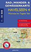 Rad-, Wander- und Gewässerkarte Havelseen 4: Wannsee bis Tegeler See | auteur onbekend | 