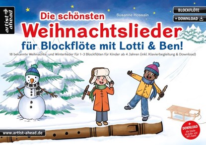 Die schönsten Weihnachtslieder für Blockflöte mit Lotti & Ben!, Susanne Hossain - Gebonden - 9783866421882