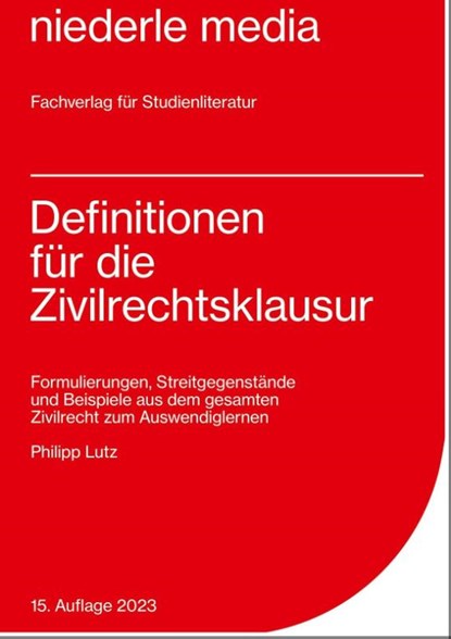 Definitionen für die Zivilrechtsklausur, Philipp Lutz - Paperback - 9783867240284