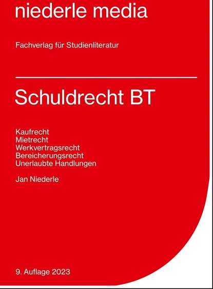 Schuldrecht BT. Karteikarten, Jan Niederle - Paperback - 9783867240390