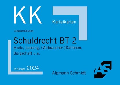 Karteikarten Schuldrecht BT 2, Tobias Langkamp ; Jan Stefan Lüdde - Paperback - 9783867529020