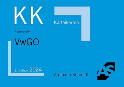 Karteikarten VwGO, Horst Wüstenbecker - Paperback - 9783867529174
