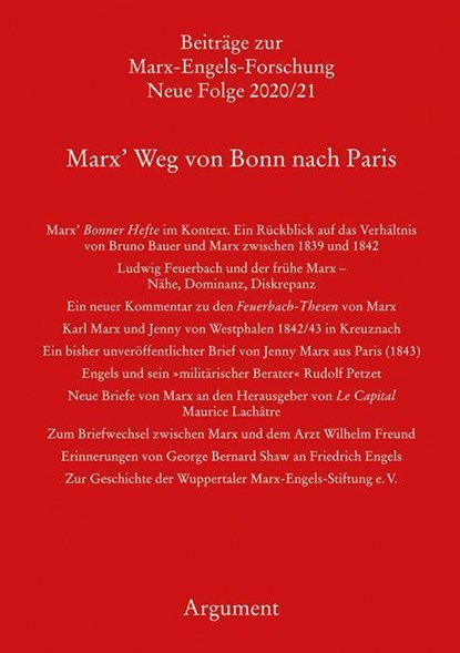 Marx' Weg von Bonn nach Paris, Rolf Hecker ;  Richard Sperl ;  Carl-Erich Vollgraf - Paperback - 9783867546874