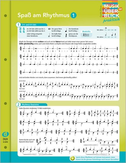 Spaß am Rhythmus 1 "Musik im Überblick", Guido Klaus - Gebonden - 9783868492033