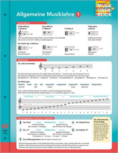 Allgemeine Musiklehre 1 "Musik im Überblick", Guido Klaus - Gebonden - 9783868493115