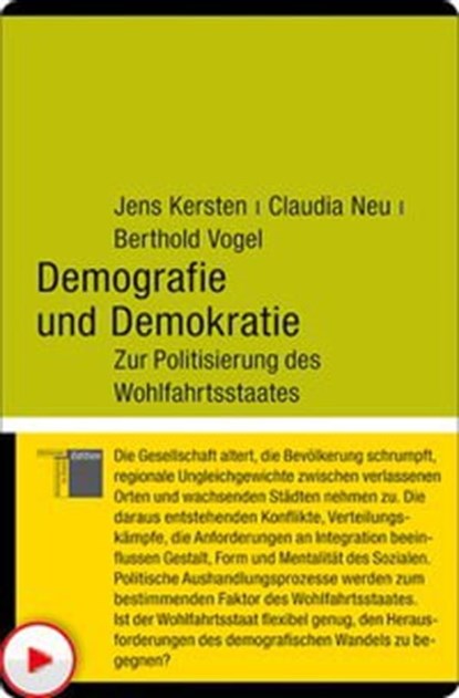 Demografie und Demokratie, Jens Kersten ; Claudia Neu ; Berthold Vogel - Ebook - 9783868545920