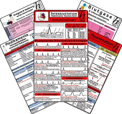 Intensiv-Station Karten-Set - Analgesie & Sedierung, Blutgase & Differentialdiagnose, Herzrhythmusstörungen, Inkompatibilitäten intravenöser Medikamente, Reanimation, niet bekend - Paperback - 9783869572345