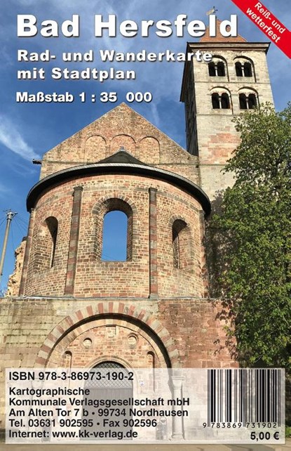 Bad Hersfeld - Rad- und Wanderkarte mit Stadtplan, Kartographische Kommunale Verlagsgesellschaft mbH - Gebonden - 9783869731902