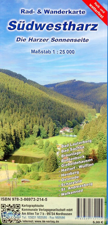 Südwestharz - Die Harzer Sonnenseite 1 : 25 000, Kartographische Kommunale Verlagsgesellschaft mbH - Gebonden - 9783869732145