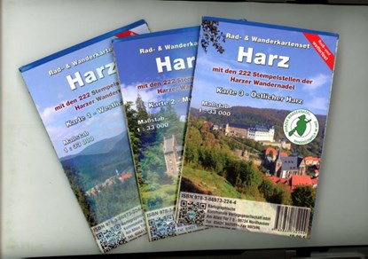 Kartenset Harz, Kartographische Kommunale Verlagsgesellschaft mbH ; Harzer Wandernadel - Gebonden - 9783869732244