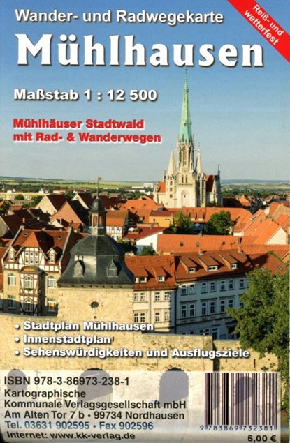 Mühlhausen 1 : 12 500, Kkv Kartographische Kommunale Verlagsgesellschaft Mbh - Gebonden - 9783869732381