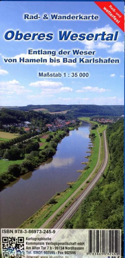 Oberes Wesertal 1:35 000, KKV Kartographische Kommunale Verlagsgesellschaft mbH - Gebonden - 9783869732459