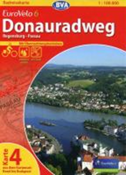 BVA-Radreisekarte Eurovelo 6 Karte 04 Donauradweg 1 : 100 000, niet bekend - Paperback - 9783870736163