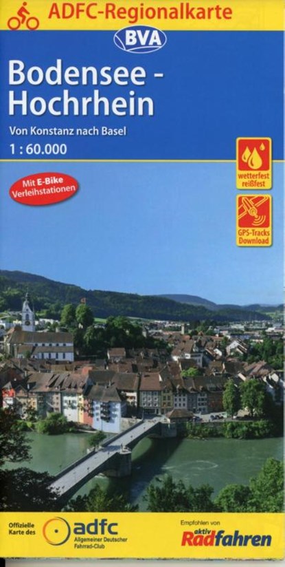 ADFC-Regionalkarte Bodensee-Hochrhein von Konstanz nach Basel 1:60.000, niet bekend - Gebonden - 9783870737443