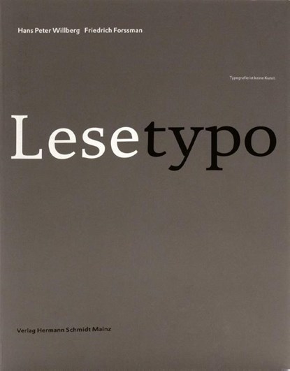 Lesetypografie, Hans Peter Willberg ; Friedrich Forssmann - Paperback - 9783874398008