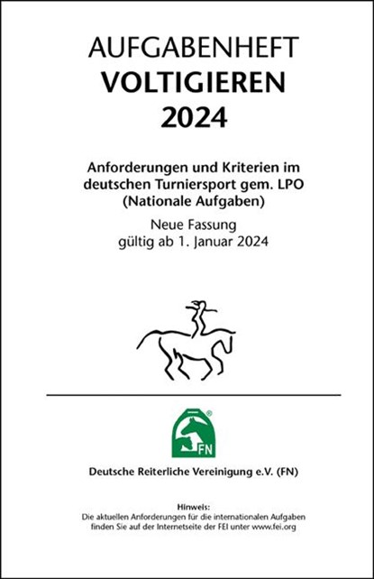 Aufgabenheft - Voltigieren 2024, Deutsche Reiterliche Vereinigung E. V. (Fn) - Losbladig - 9783885429692