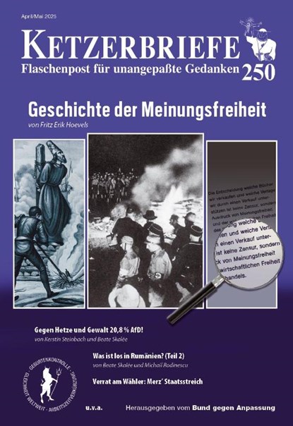 Geschichte der Meinungsfreiheit, Joachim Füseter ; Fritz Erik Hoevels ; Michail Rodinescu ; Max Roth - Paperback - 9783894843137