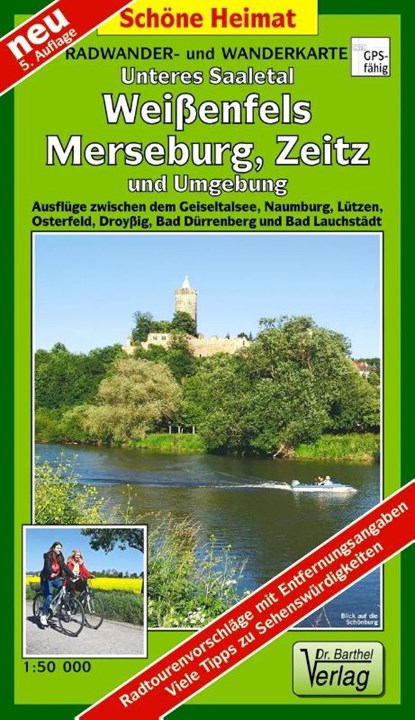 Radwander- und Wanderkarte Unteres Saaletal, Weißenfels, Merseburg, Zeitz und Umgebung, Verlag Barthel - Gebonden - 9783895910623
