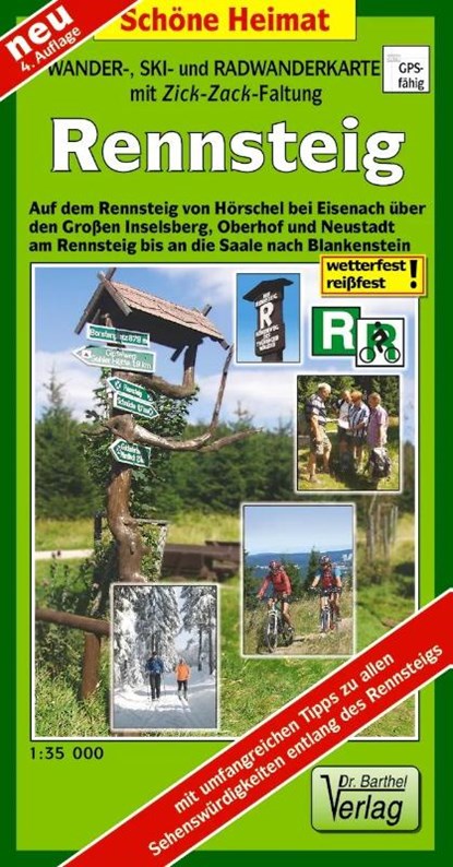 Rennsteig 1 : 35 000. Rad- und Wanderatlas, niet bekend - Gebonden - 9783895911156