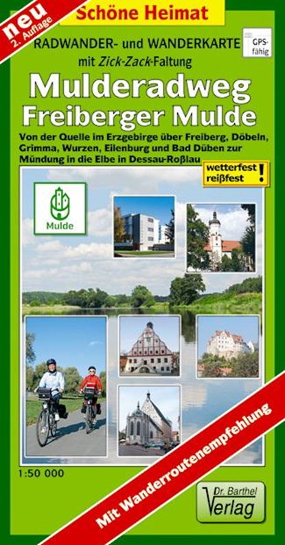 Radwander- und Wanderkarte Mulderadweg (Freiberger Mulde), Verlag Barthel - Gebonden - 9783895911576