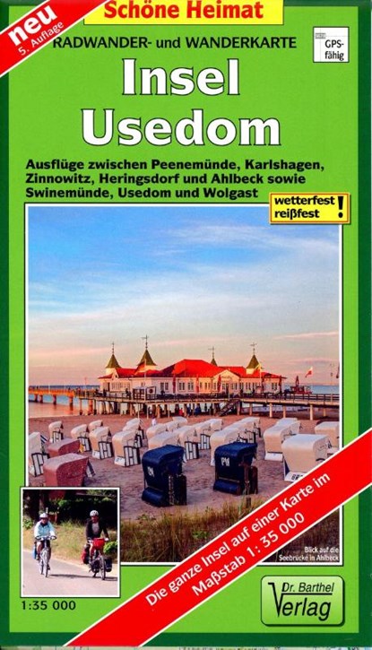 Radwander- und Wanderkarte Insel Usedom, Verlag Barthel - Gebonden - 9783895911767