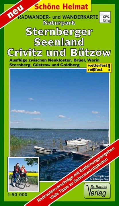 Radwander- und Wanderkarte Naturpark Sternberger Seenland, Crivitz, Bützow und Umgebung, Verlag Barthel - Gebonden - 9783895912597