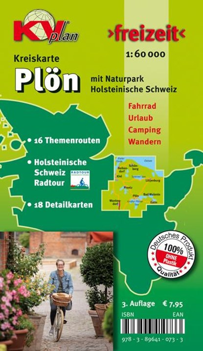 Plön Kreis, KVplan, Radkarte/Freizeitkarte, 1:60.000 / 1:25.000, Sascha René Tacken - Gebonden - 9783896410733