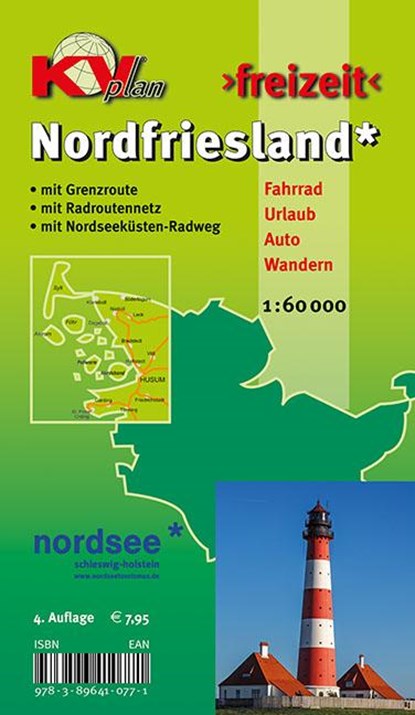 Nordfriesland Kreis mit Sylt, Amrum, Föhr und Halligen, KVplan, Radkarte/Freizeitkarte/Wanderkarte, 1:60.000, niet bekend - Gebonden - 9783896410771