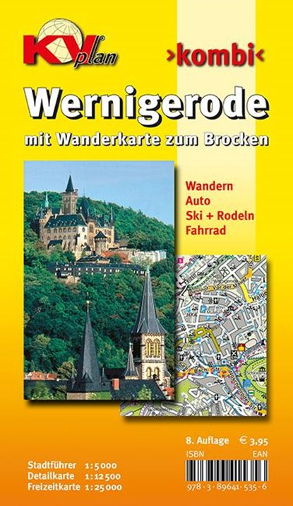 Wernigerode, KVplan, Wanderkarte/Freizeitkarte/Stadtplan, 1:25.000 / 1:12.500 / 1:5.000, niet bekend - Gebonden - 9783896415356