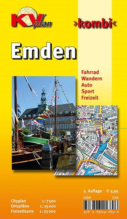 Emden, KVplan, Radkarte/Freizeitkarte/Stadtplan, 1:30.000 / 1:15.000, niet bekend - Gebonden - 9783896416896