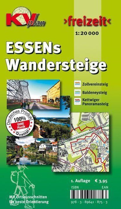 ESSENs Wandersteige, KVplan, Wanderkarte/Zollvereinsteig/Baldeneysteig/Kettwiger Panoramasteig, 1:20.000, Sascha René Tacken - Gebonden - 9783896418753