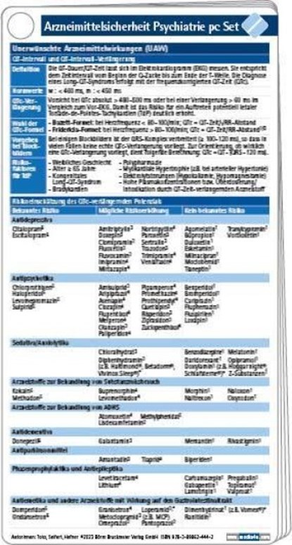 Arzneimittelsicherheit in der Psychiatrie pocketcard Set, Gudrun Hefner ; Johanna Seifert ; Sermin Toto - Gebonden - 9783898624442
