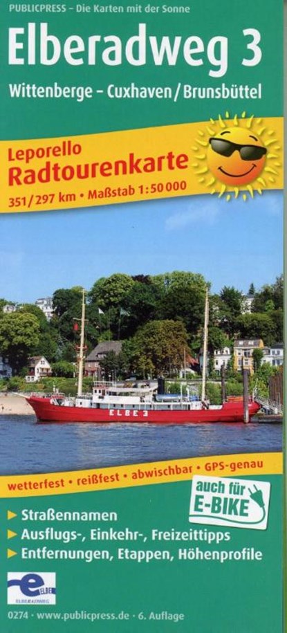 Radwanderkarte Elberadweg 03. Wittenberge - Cuxhaven/Brunsbüttel 1 : 50 000, niet bekend - Gebonden - 9783899202748