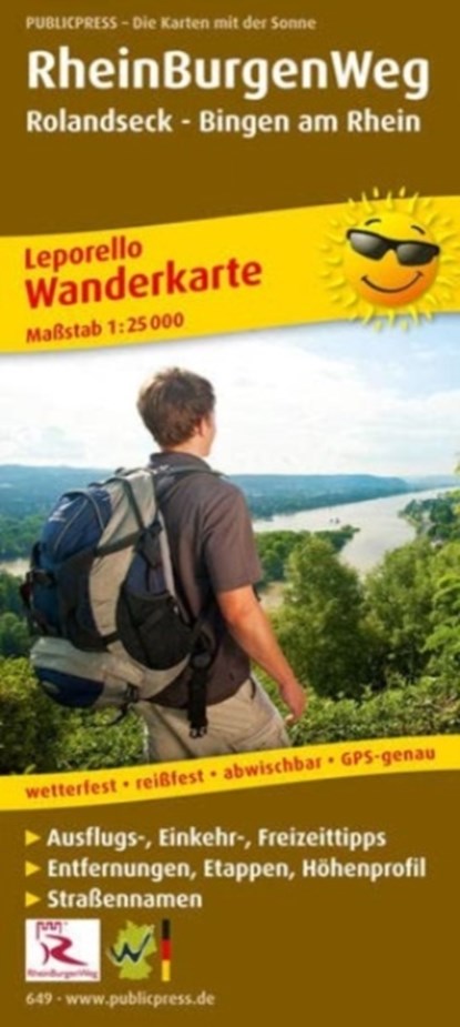 RheinBurgenWeg, hiking map 1:25,000, niet bekend - Gebonden - 9783899206494