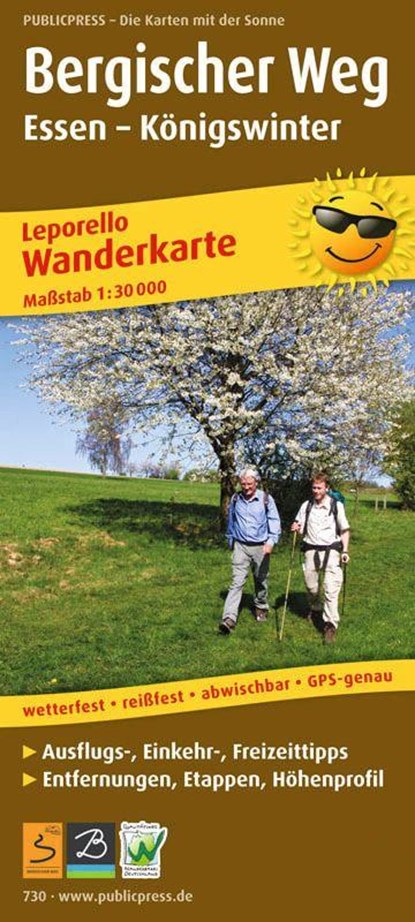 Bergischer Weg, hiking map 1:30,000, niet bekend - Gebonden - 9783899207309