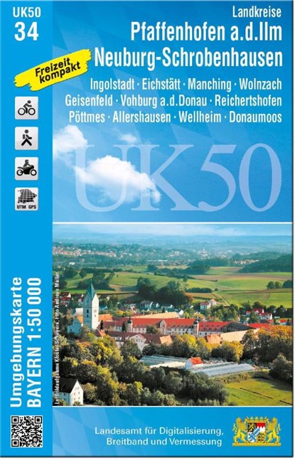 Pfaffenhofen - Schrobenhausen 1 : 50 000 (UK50-34), Breitband und Vermessung Landesamt für Digitalisierung - Gebonden - 9783899338331