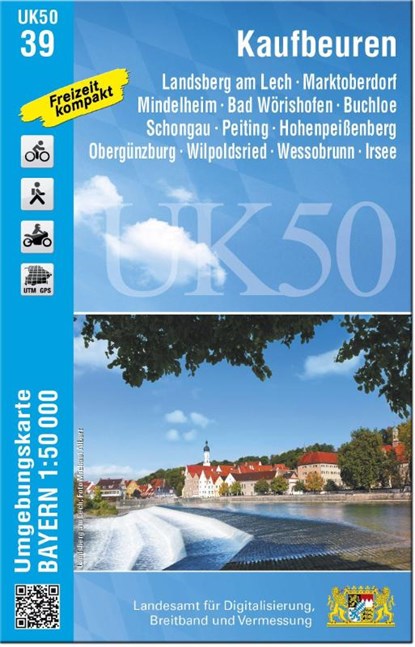 Kaufbeuren 1 : 50 000 (UK50-39), Breitband und Vermessung Landesamt für Digitalisierung - Gebonden - 9783899338355
